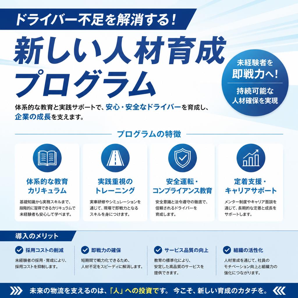 ドライバー不足を解消する！新しい人材育成プログラム