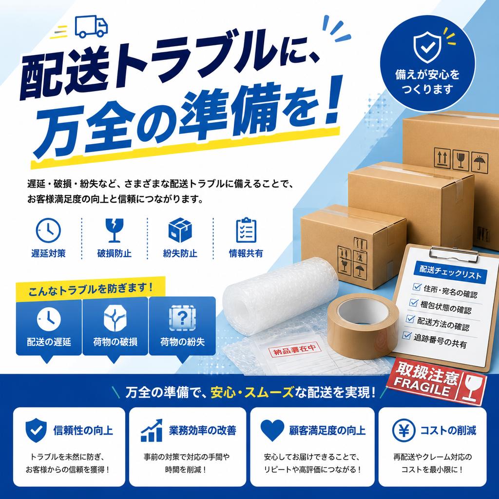 配送トラブルに、万全の準備を！