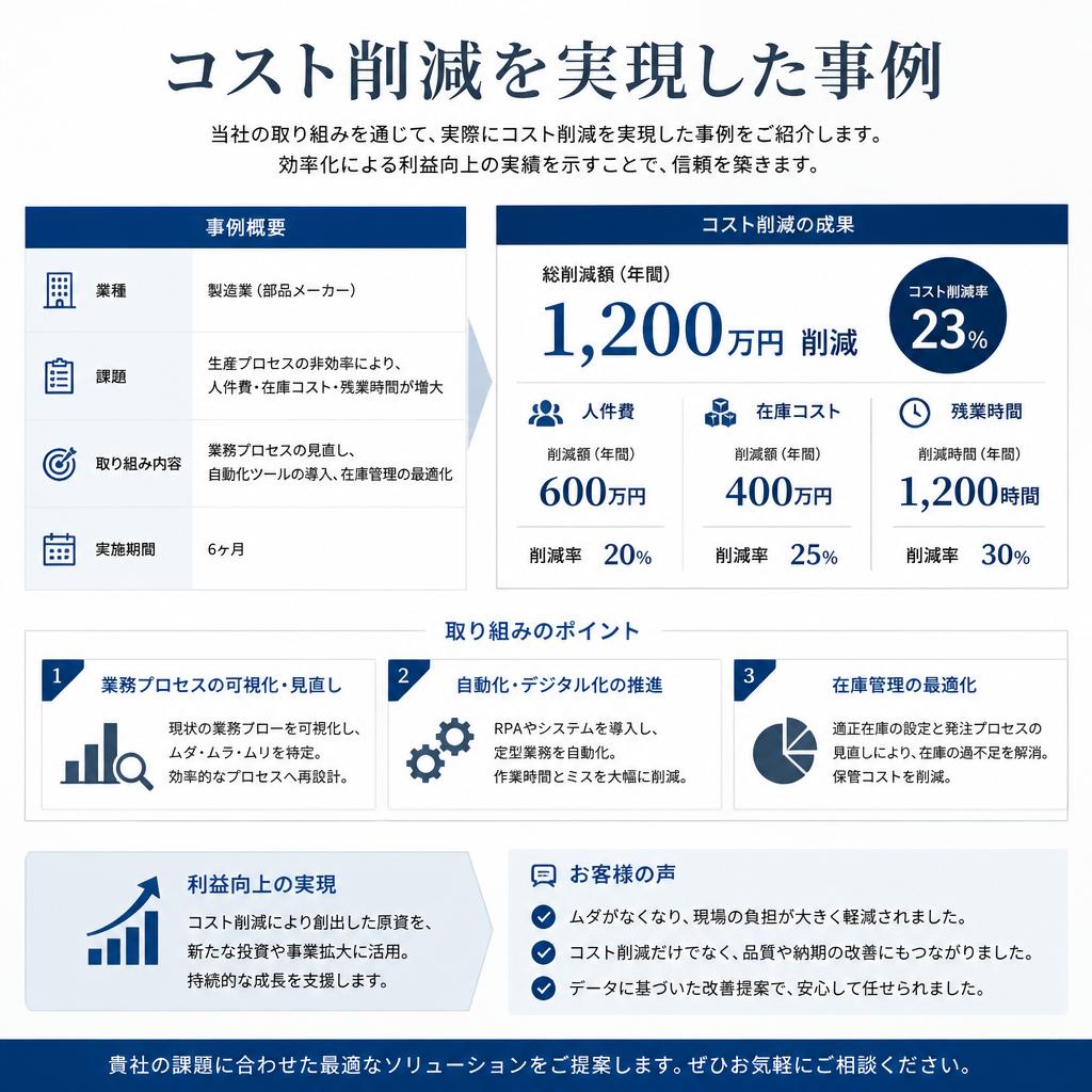 実績から見るコスト削減の好事例