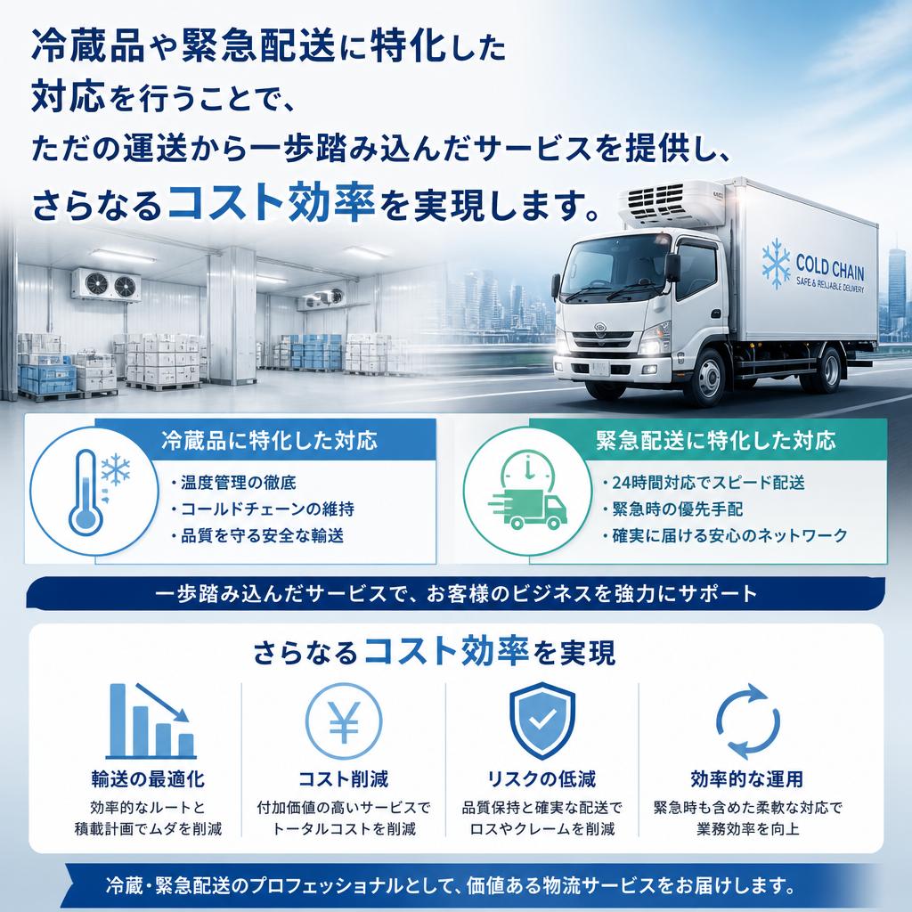 冷蔵品や急便への対応